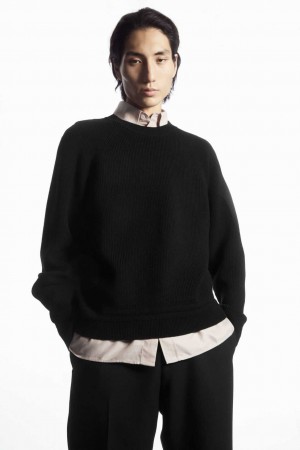 BLACK COS CREW-NECK WOOL SWEATER | ERT-594873