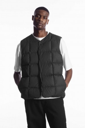 BLACK COS QUILTED PADDED LINER VEST | XDY-526938