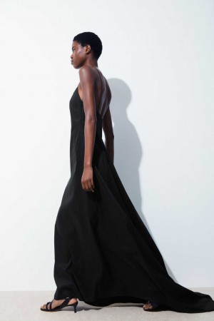 BLACK COS THE V-NECK LINEN MAXI DRESS | IGY-259418