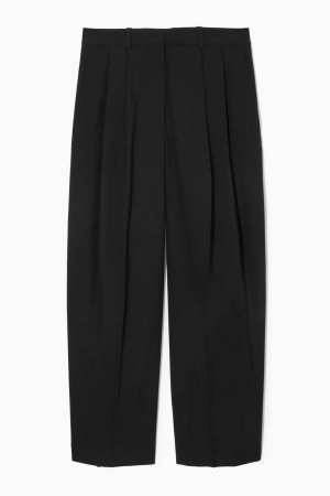 BLACK COS WIDE-LEG TAILORED WOOL PANTS | NJW-790148