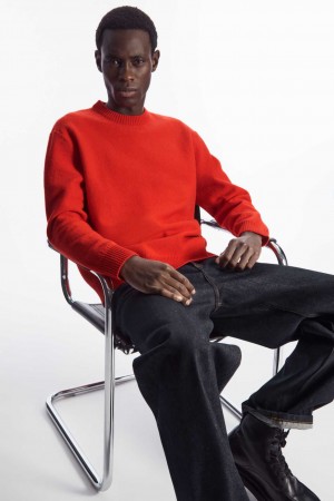 BRIGHT ORANGE COS BOILED-WOOL CREW-NECK SWEATER | RLN-925180