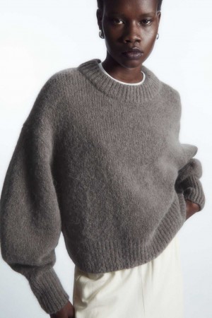 BROWN COS ALPACA-BLEND CREW-NECK SWEATER | QJX-154796