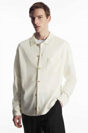 CREAM COS KNITTED BOILED-WOOL SHIRT | AOX-437580