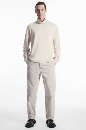 LIGHT BEIGE COS TURTLENECK SWEATSHIRT | PTR-125984