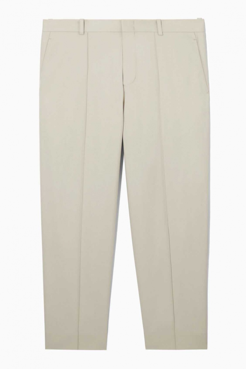 BEIGE COS CROPPED STRAIGHT-LEG TWILL PANTS | WAR-962510