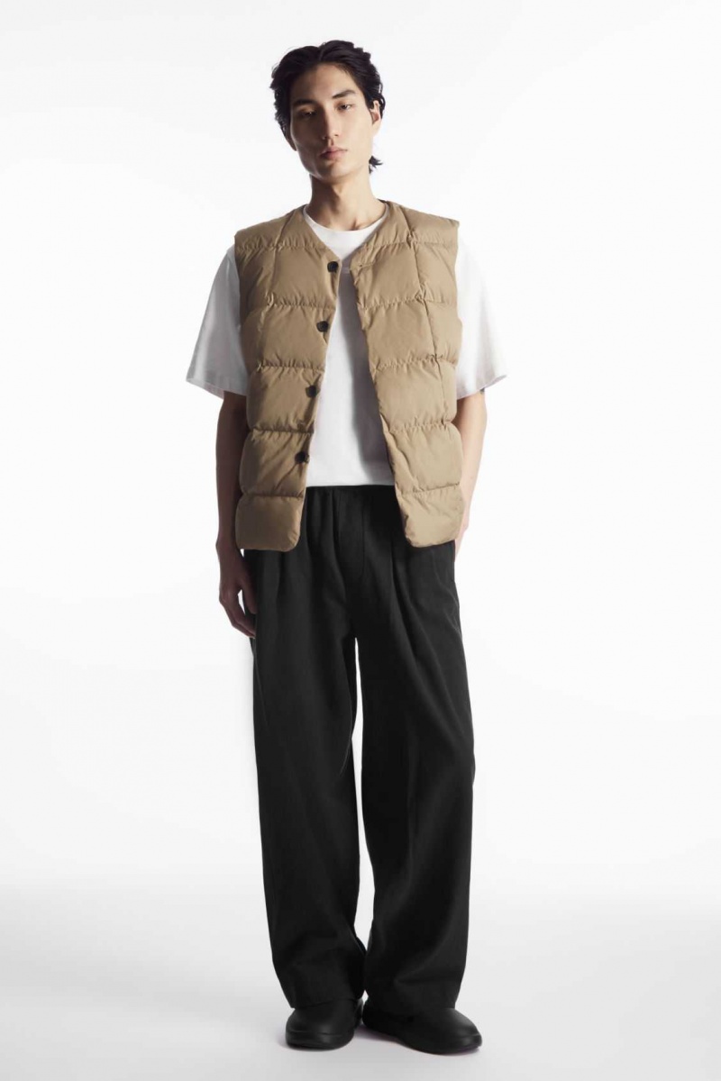 BEIGE COS QUILTED PADDED LINER VEST | RSW-394875