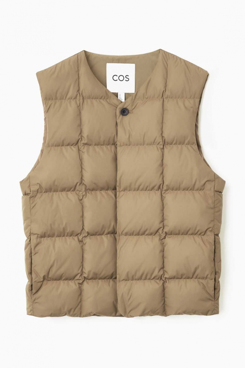 BEIGE COS QUILTED PADDED LINER VEST | RSW-394875