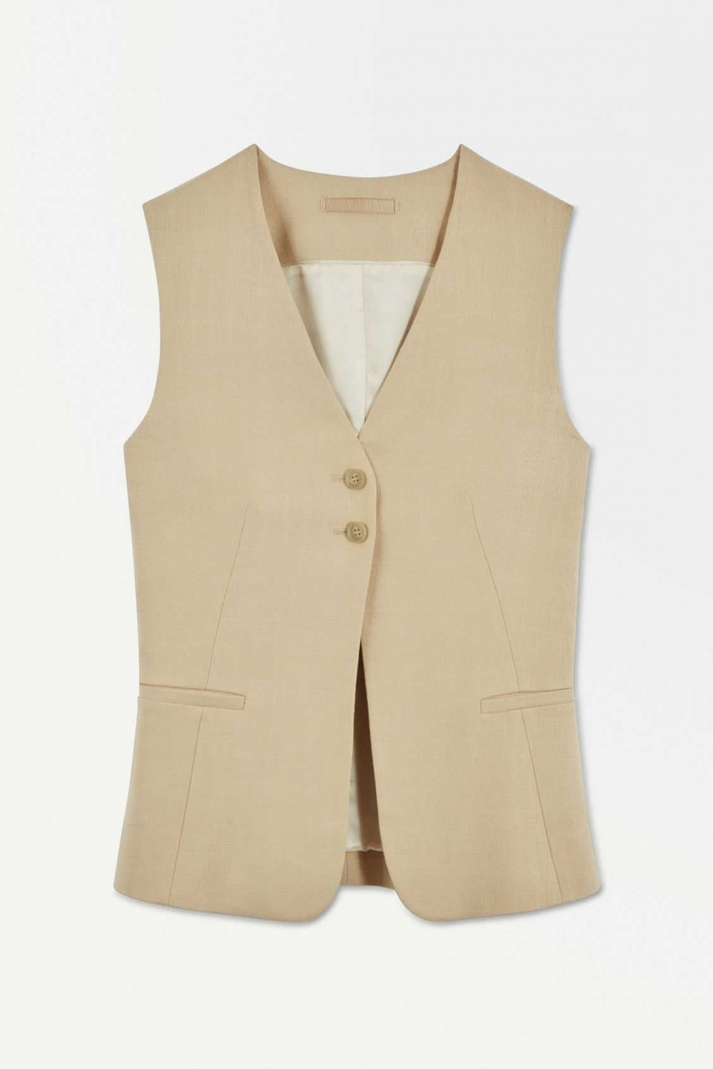 BEIGE COS THE LONGLINE VEST | XRI-831472