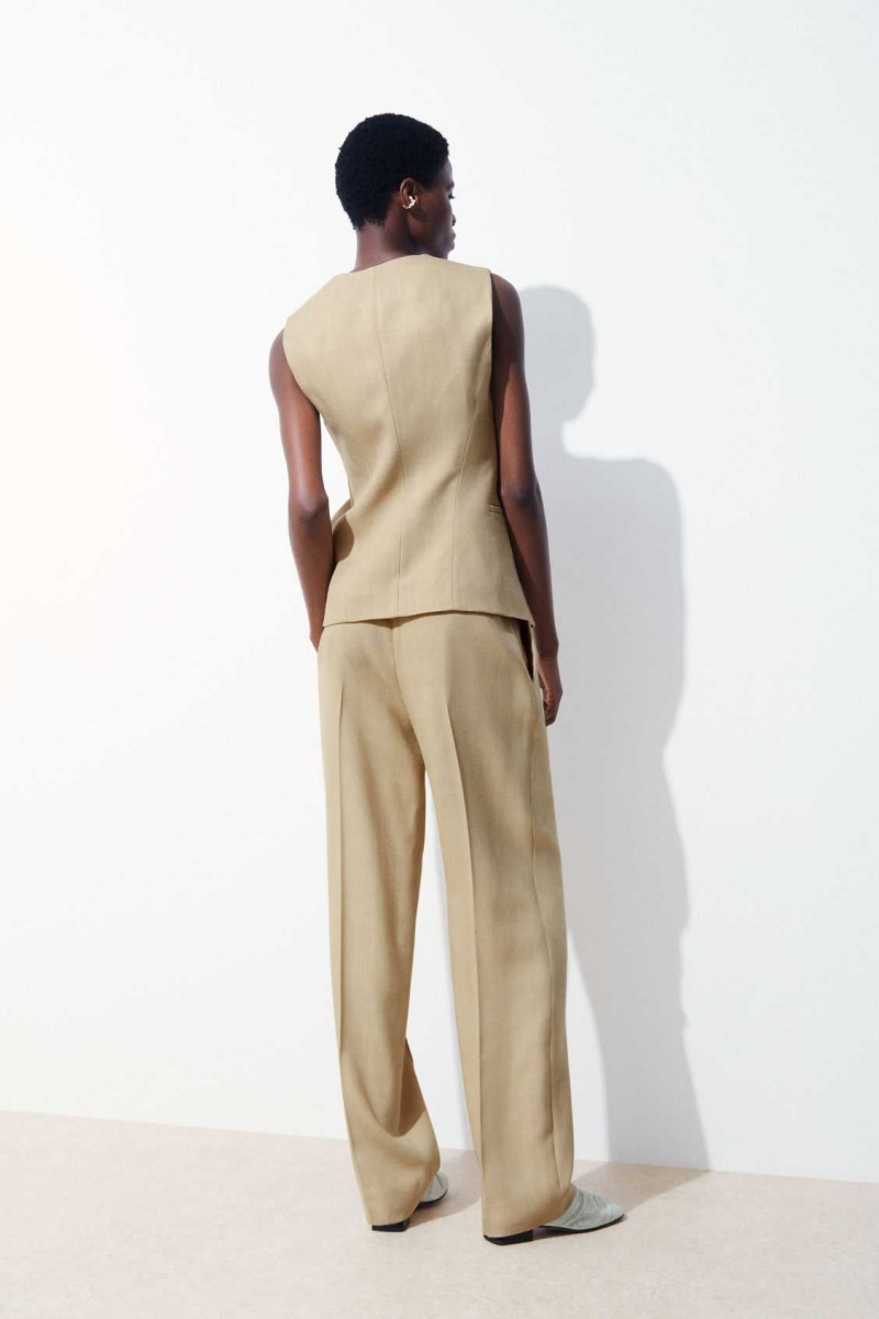 BEIGE COS THE PLEATED TAILORED PANTS | WXB-780165