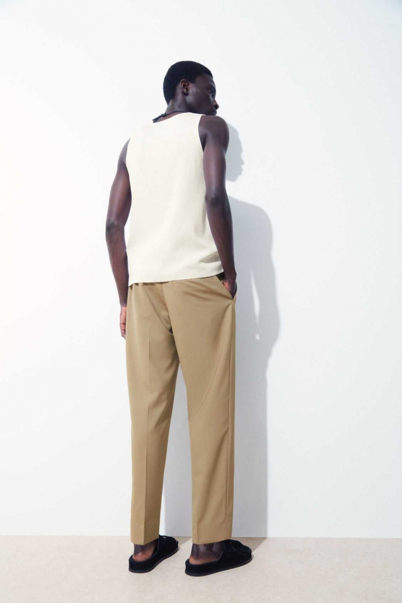 BEIGE COS THE STRAIGHT-LEG WOOL PANTS | KCP-104238