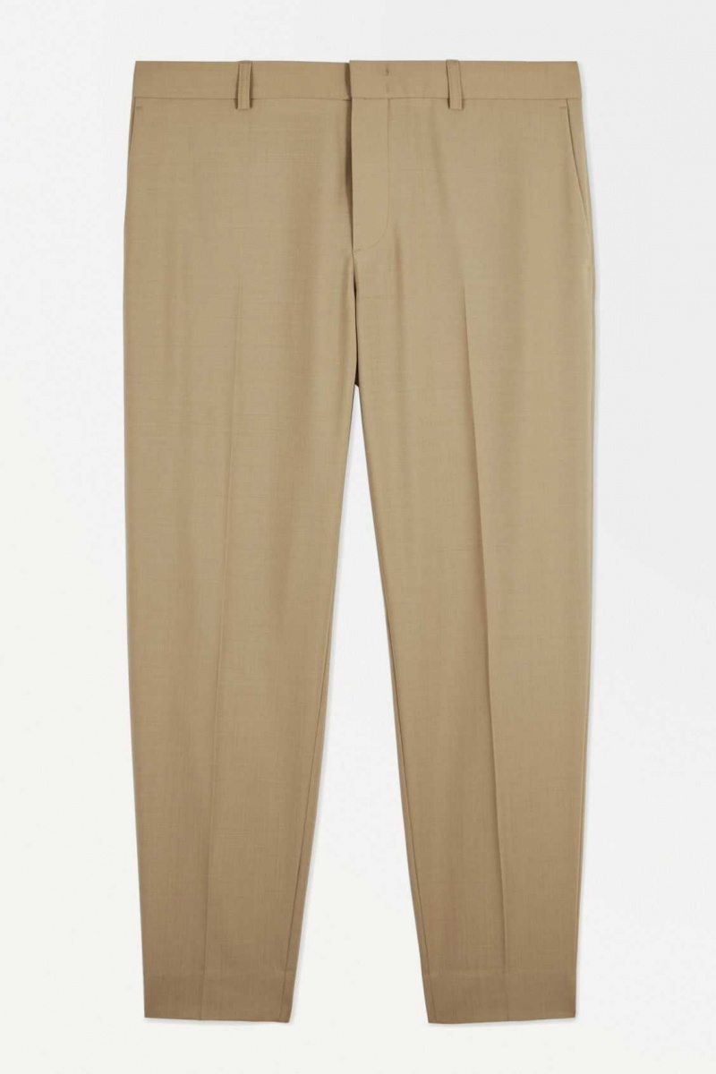 BEIGE COS THE STRAIGHT-LEG WOOL PANTS | KCP-104238