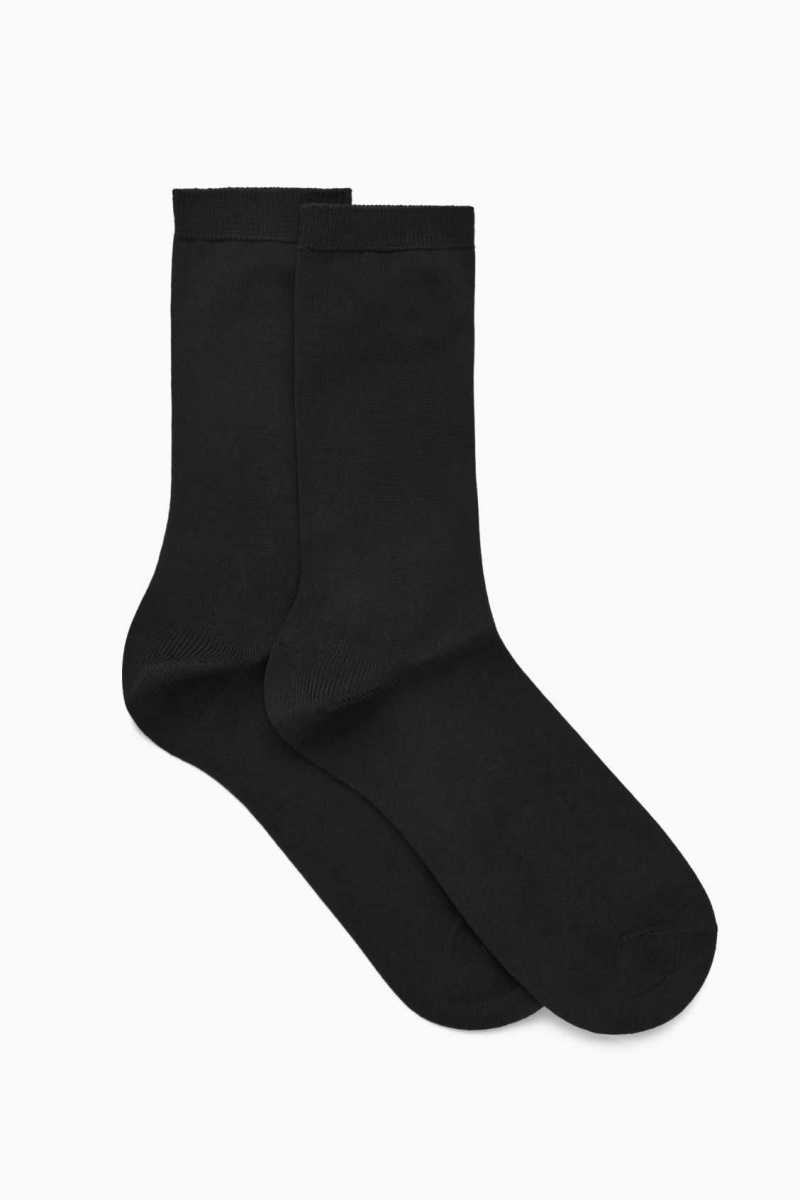 BLACK COS 2-PACK MERCERIZED COTTON SOCKS | LNK-127638