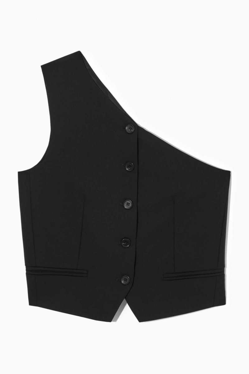 BLACK COS ASYMMETRIC TAILORED WOOL VEST | VSN-716429