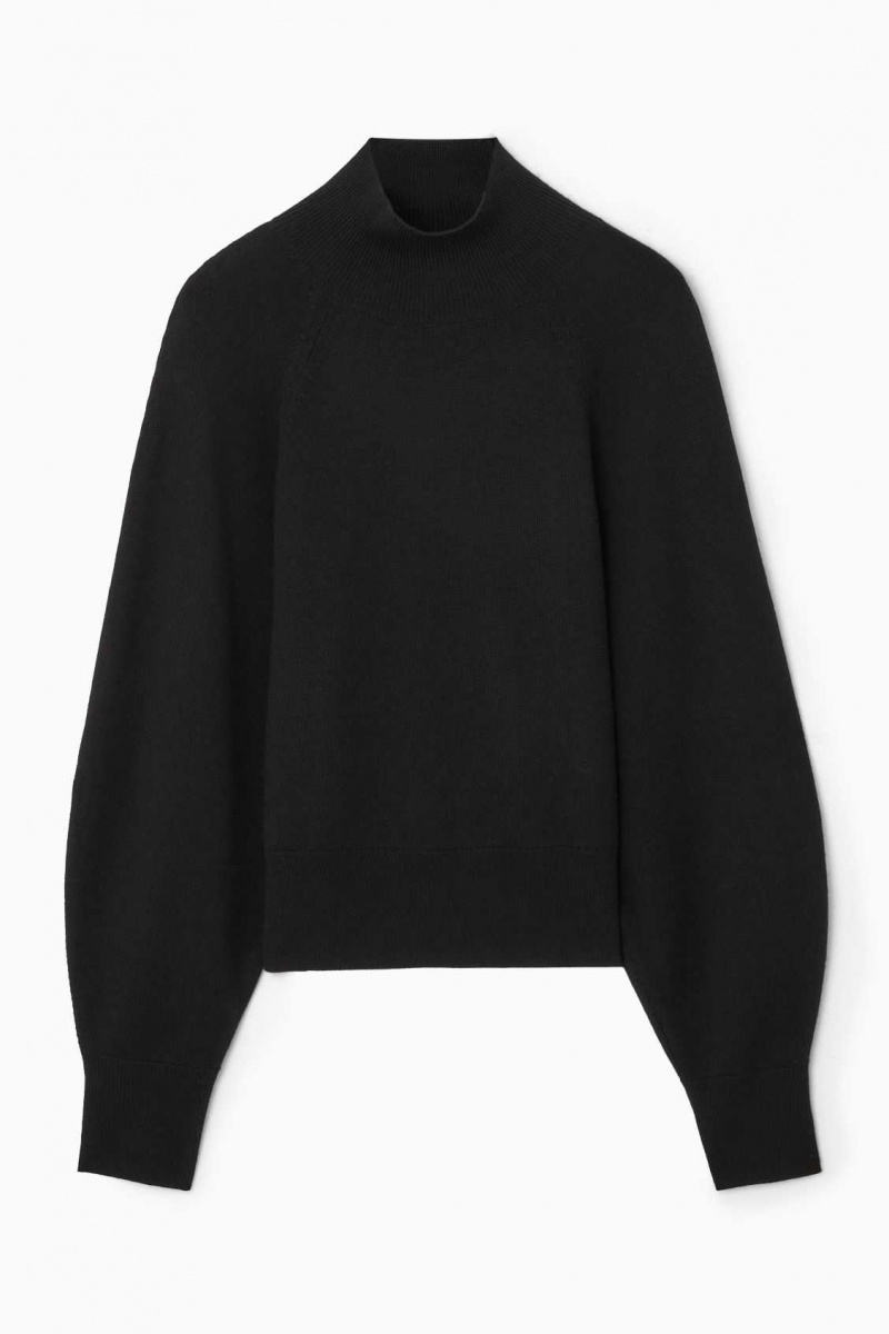 BLACK COS BATWING-SLEEVE MERINO WOOL SWEATER | JUO-372694