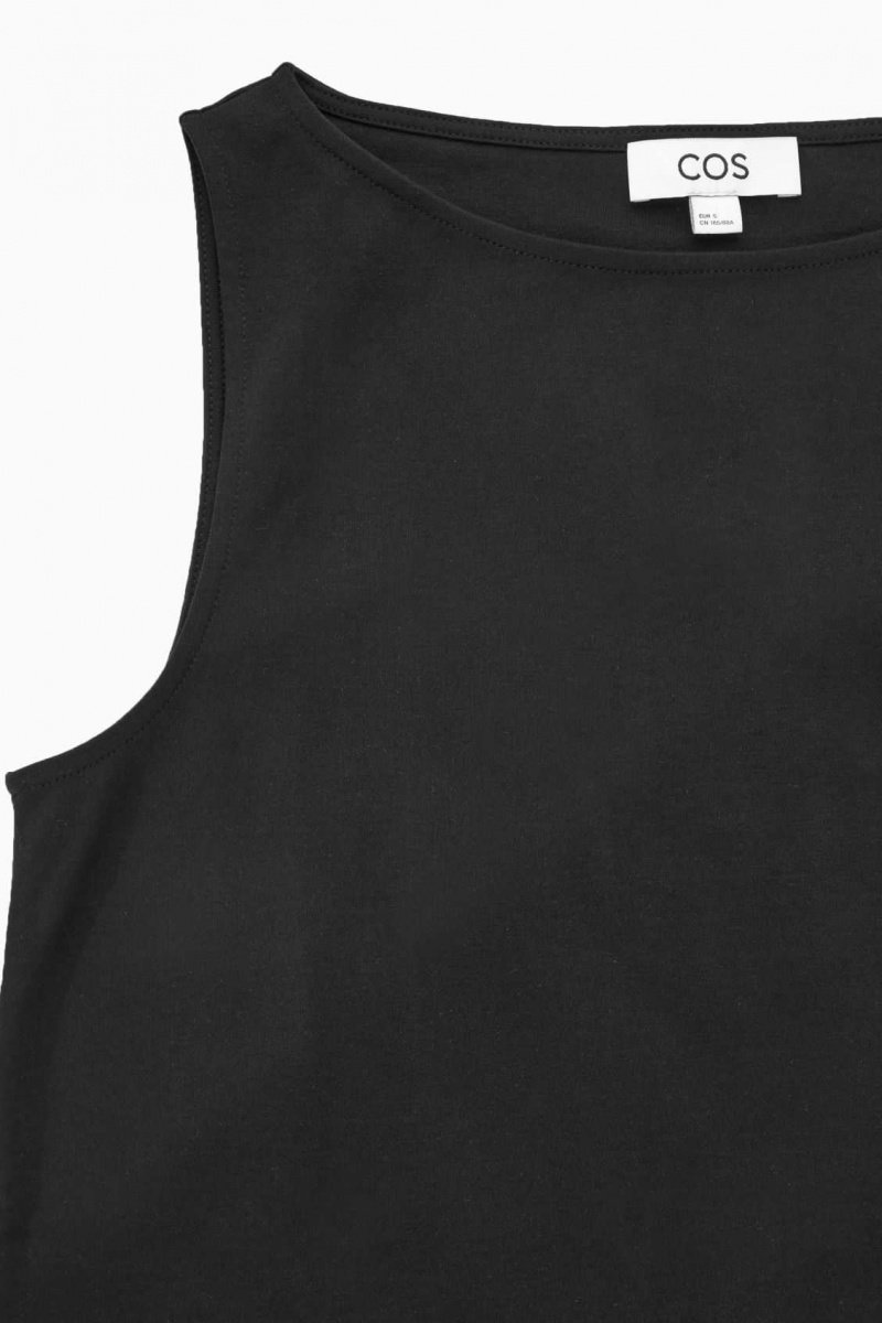 BLACK COS BOAT-NECK TANK TOP | UBW-347680