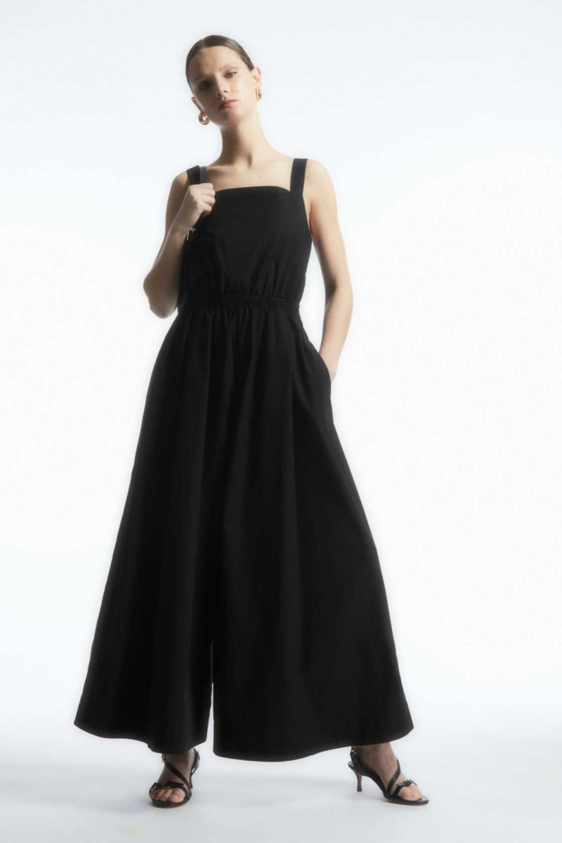 BLACK COS BOW-BACK WIDE-LEG JUMPSUIT | KDG-816547