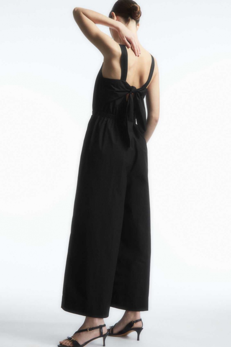 BLACK COS BOW-BACK WIDE-LEG JUMPSUIT | KDG-816547