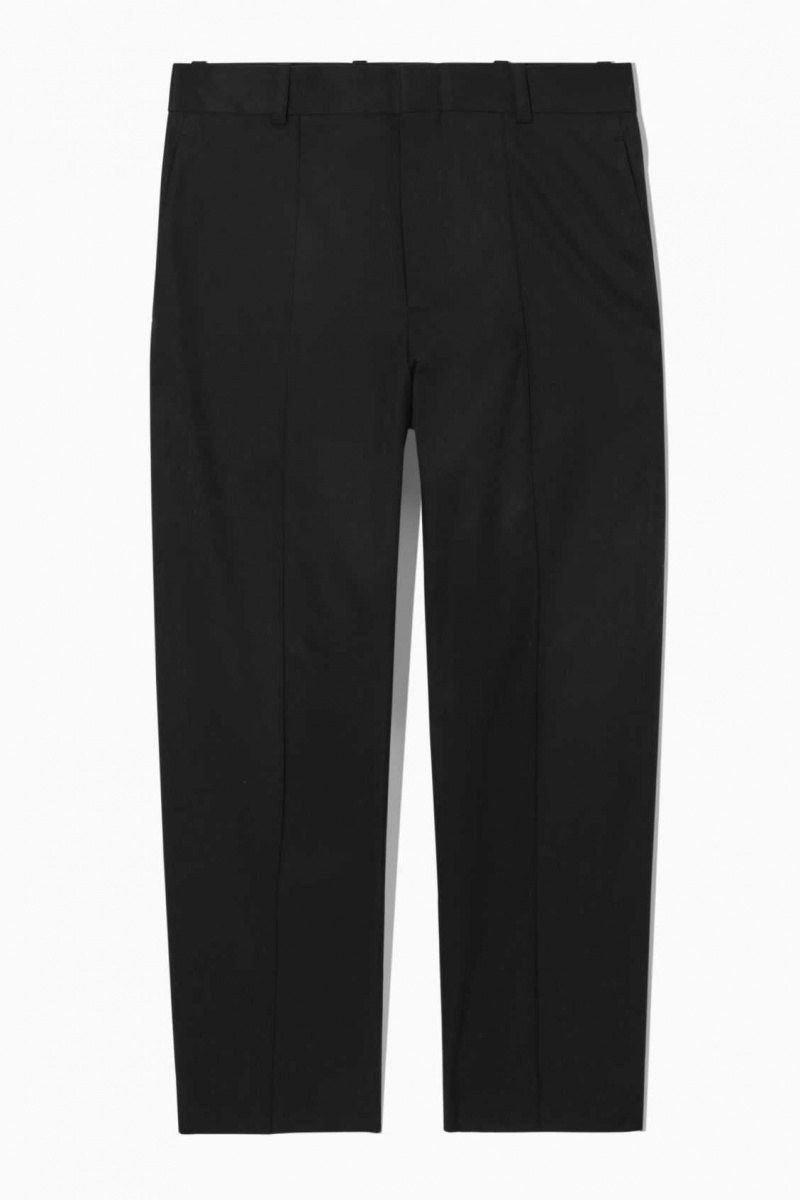 BLACK COS CROPPED STRAIGHT-LEG TWILL PANTS | KOG-364182