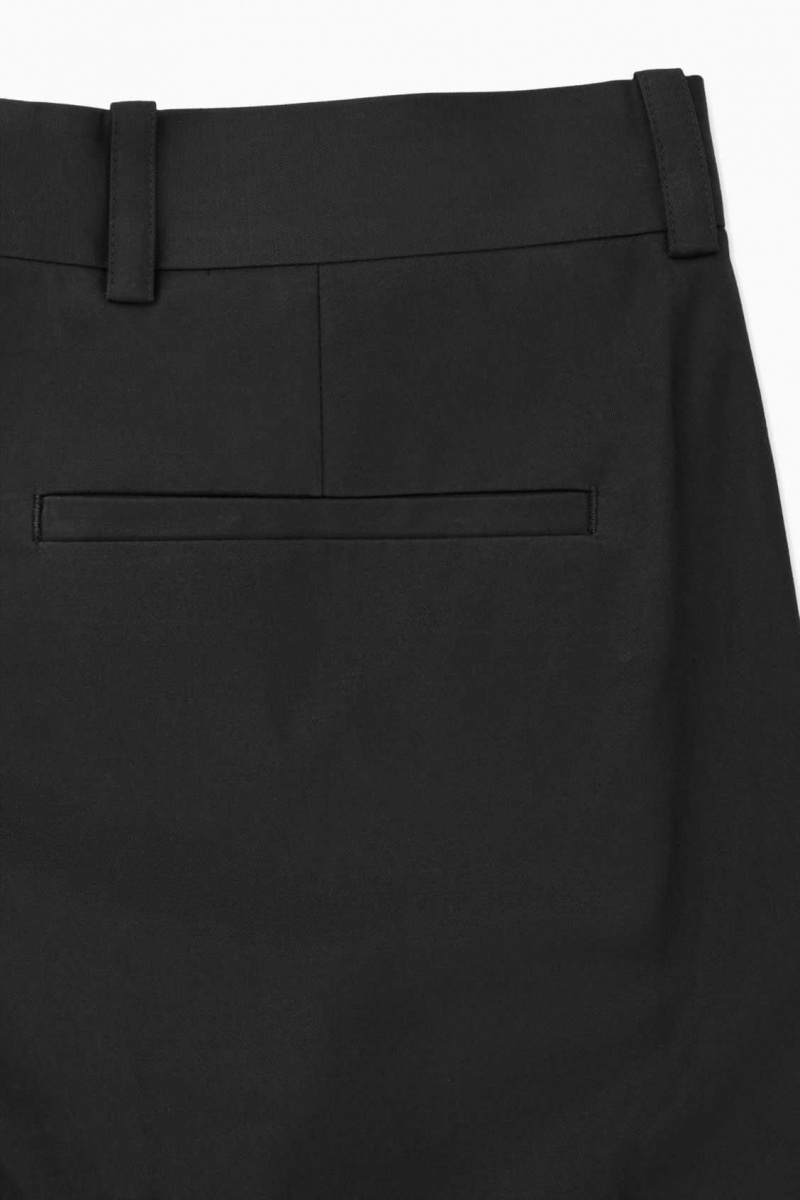 BLACK COS CROPPED STRAIGHT-LEG TWILL PANTS | KOG-364182