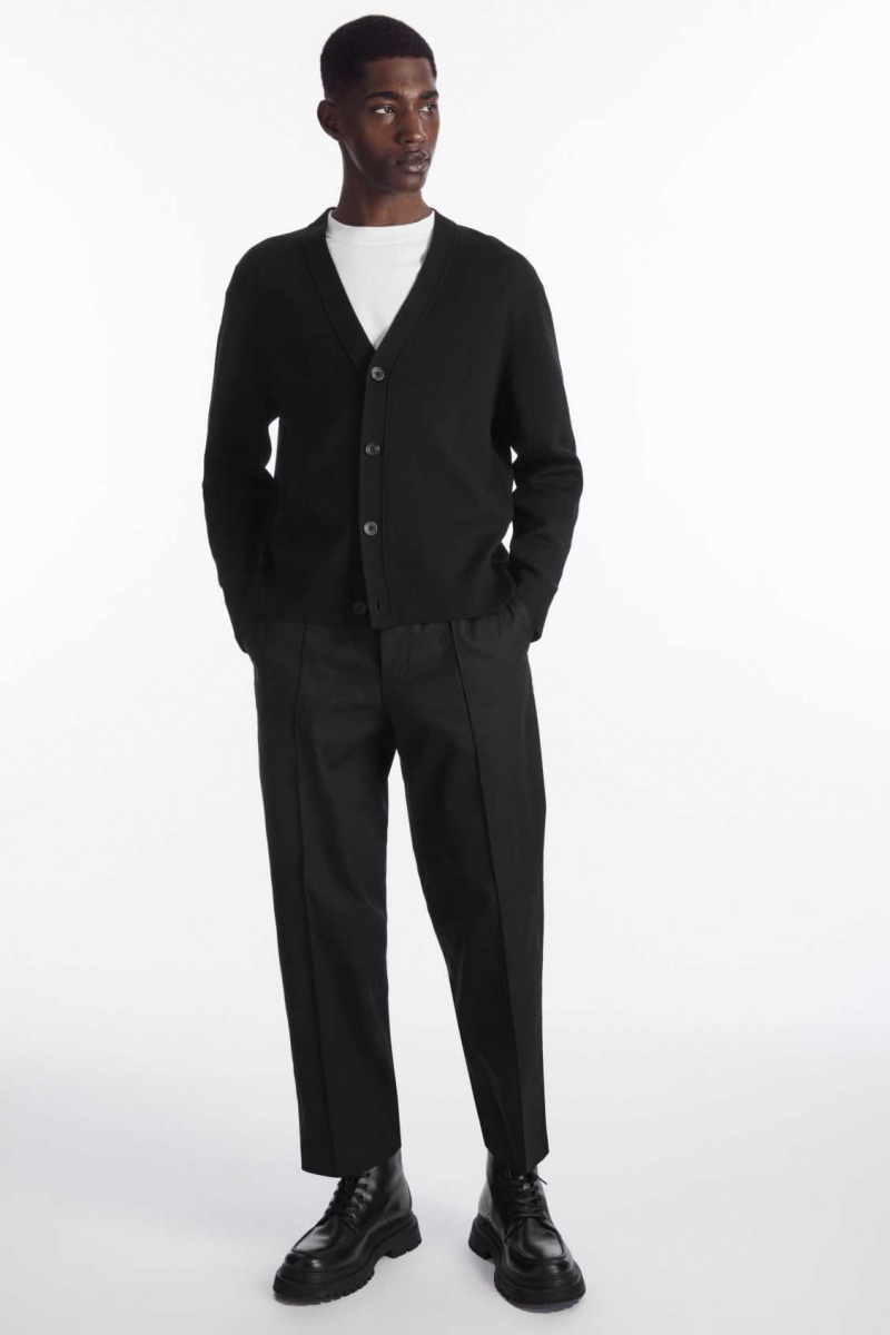 BLACK COS DOUBLE-FACED MERINO WOOL CARDIGAN | NTO-673405