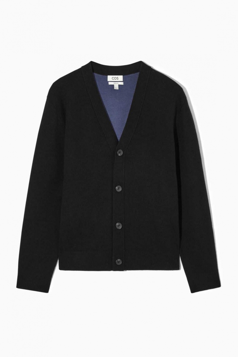 BLACK COS DOUBLE-FACED MERINO WOOL CARDIGAN | NTO-673405