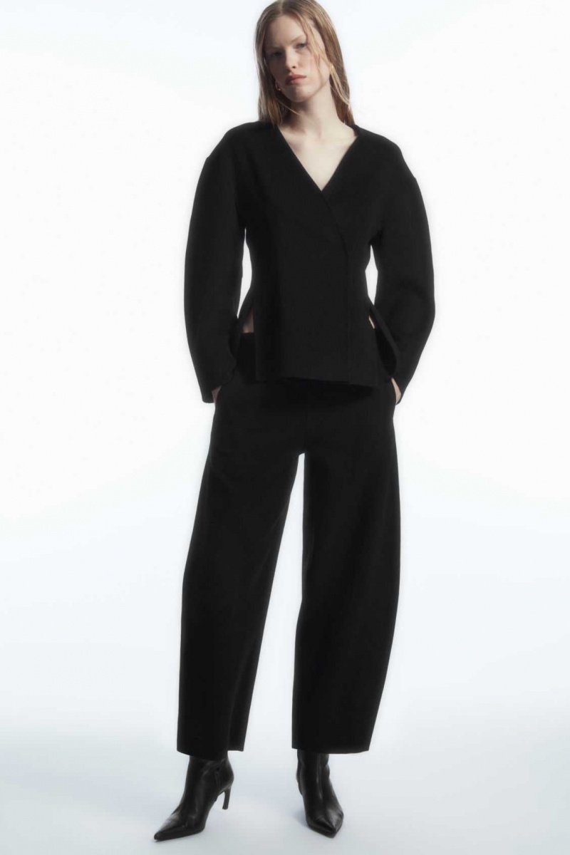 BLACK COS DOUBLE-FACED WOOL BALLOON-LEG PANTS | OFL-841257