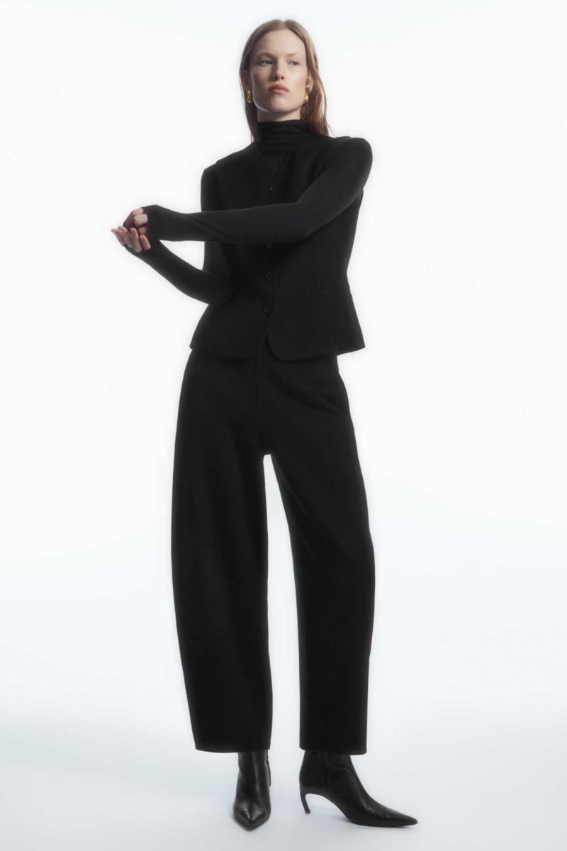 BLACK COS DOUBLE-FACED WOOL BALLOON-LEG PANTS | OFL-841257