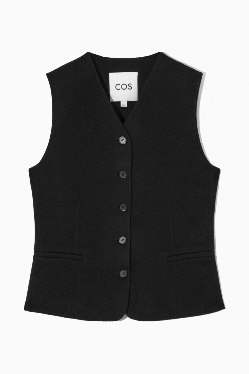 BLACK COS DOUBLE-FACED WOOL WAISTCOAT | STC-748963