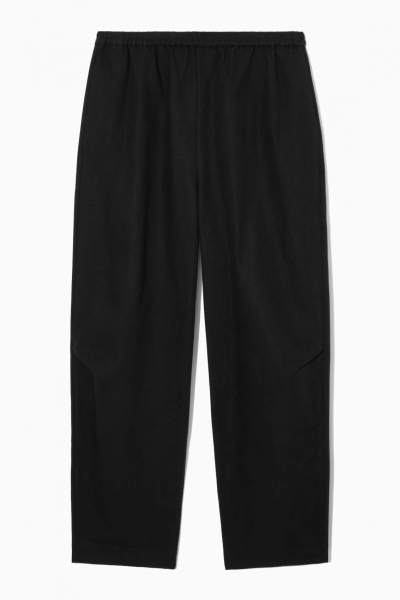 BLACK COS ELASTICATED BARREL-LEG PANTS | TUX-253167