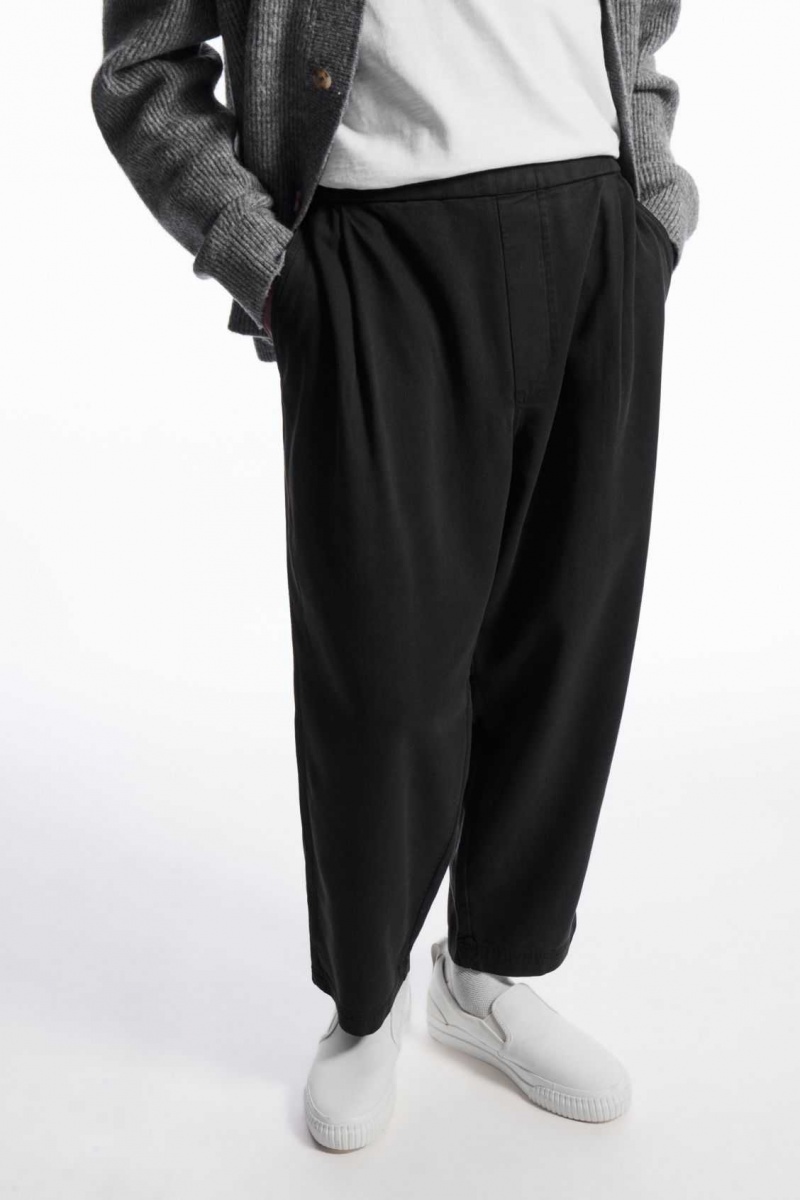 BLACK COS ELASTICATED TWILL PANTS | FQW-206419