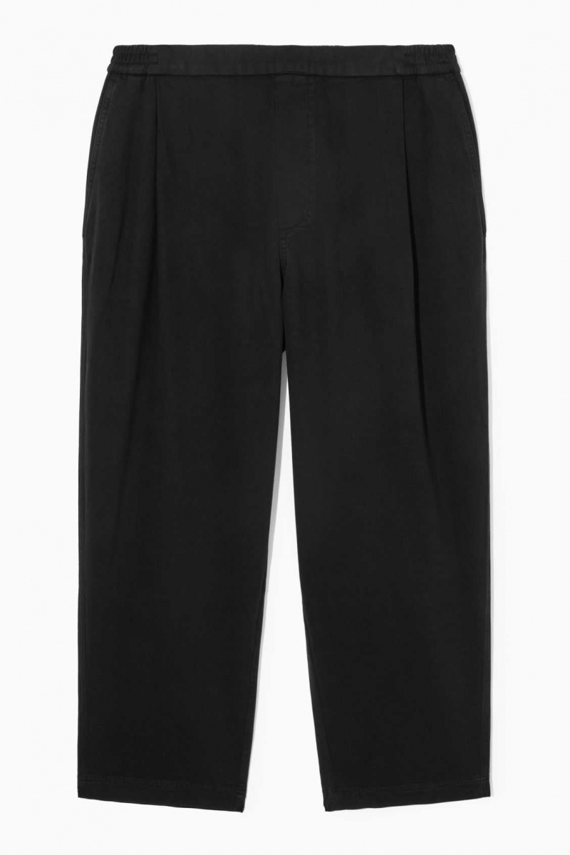 BLACK COS ELASTICATED TWILL PANTS | FQW-206419