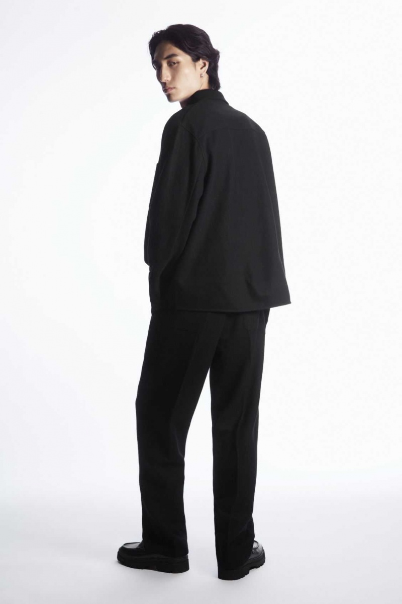 BLACK COS ELASTICATED WOOL PANTS | PTC-531829