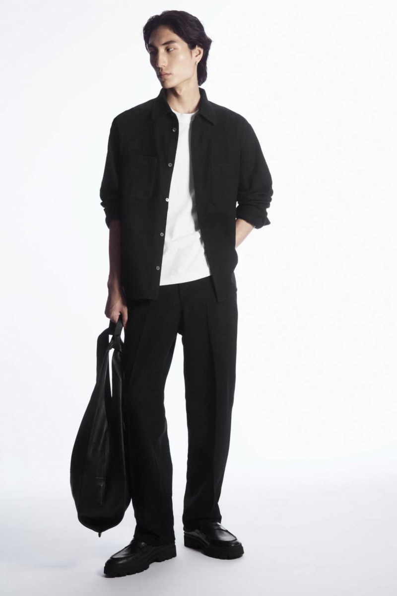 BLACK COS ELASTICATED WOOL PANTS | PTC-531829