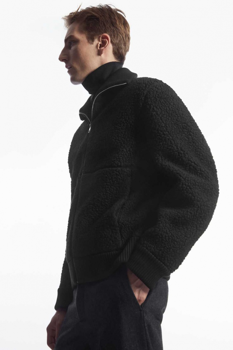 BLACK COS FUNNEL-NECK TEDDY JACKET | AKX-481072