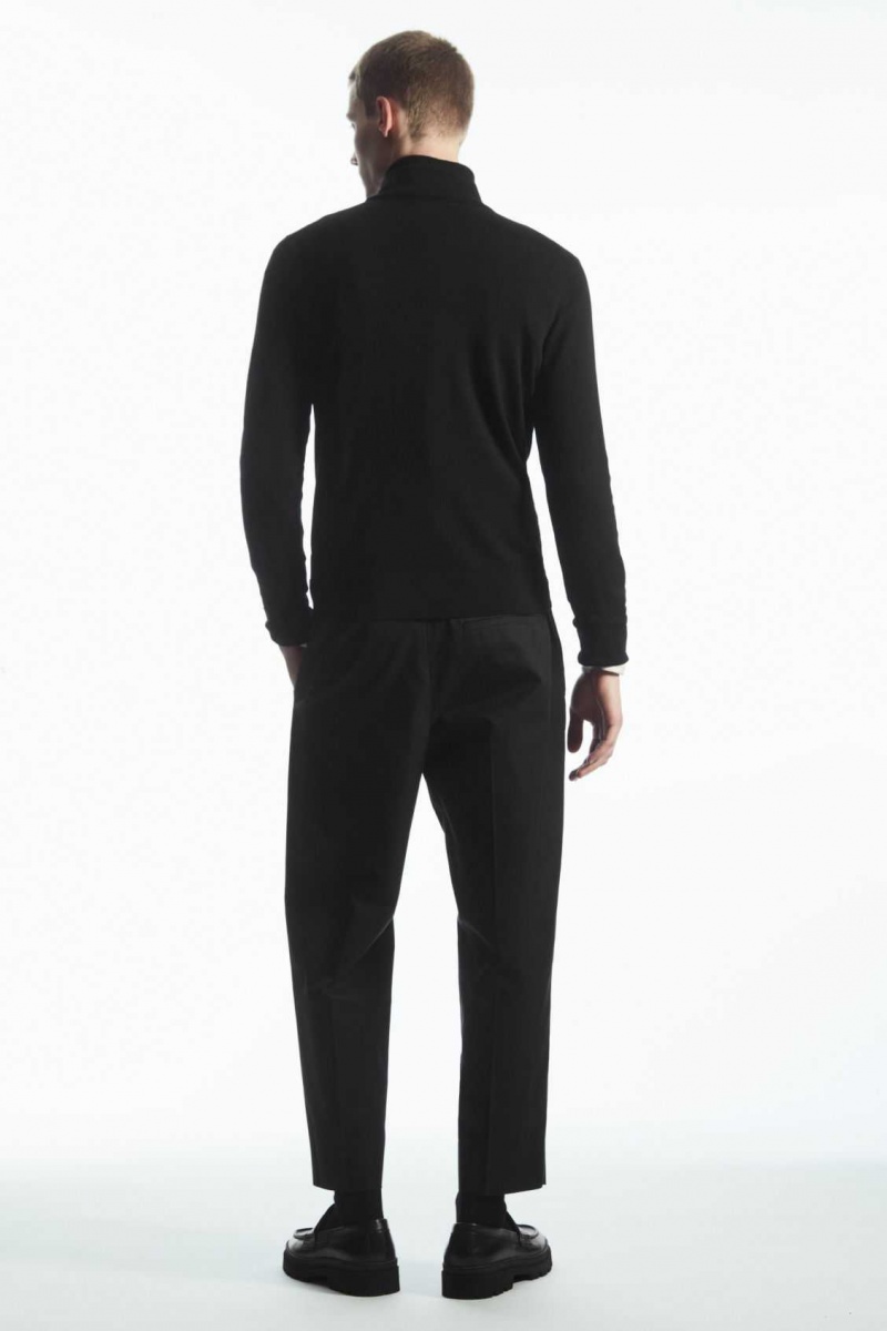 BLACK COS FUNNEL-NECK WOOL HALF-ZIP JUMPER | GHS-297851