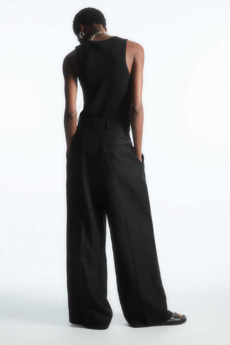 BLACK COS HIGH-WAISTED WIDE-LEG PANTS | INR-578043