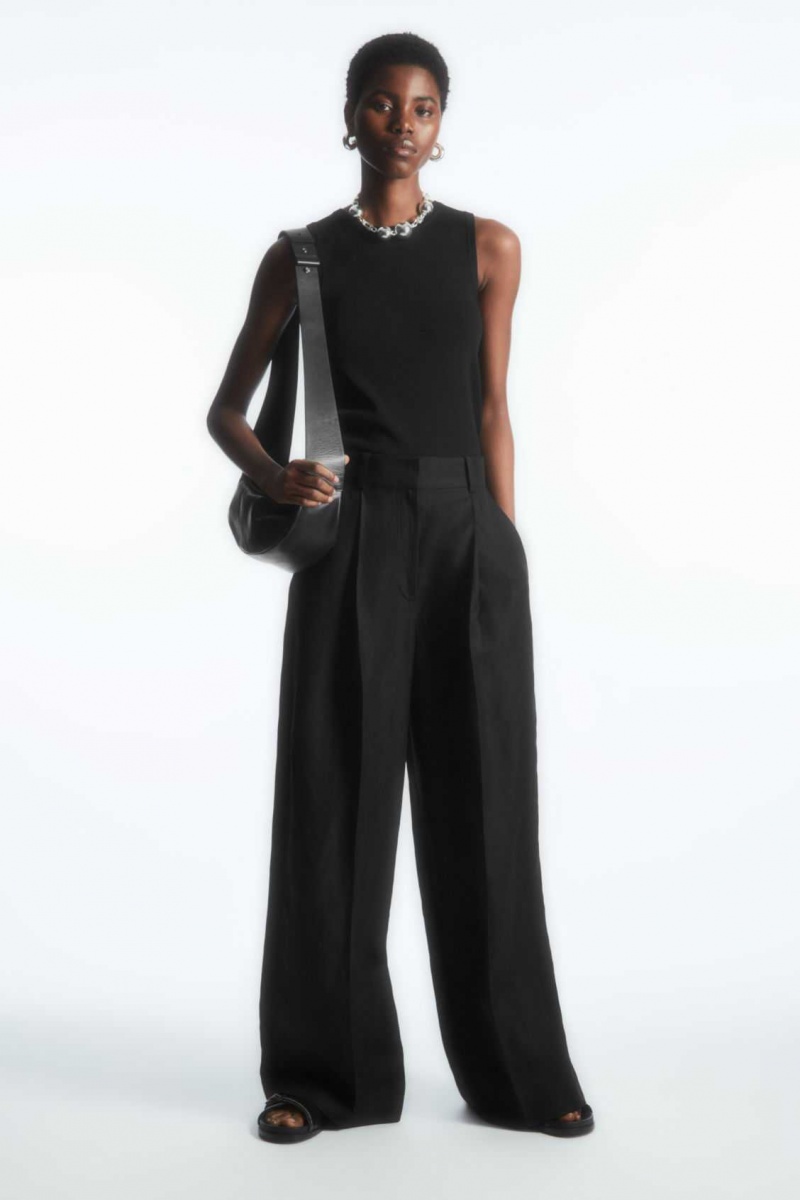 BLACK COS HIGH-WAISTED WIDE-LEG PANTS | INR-578043