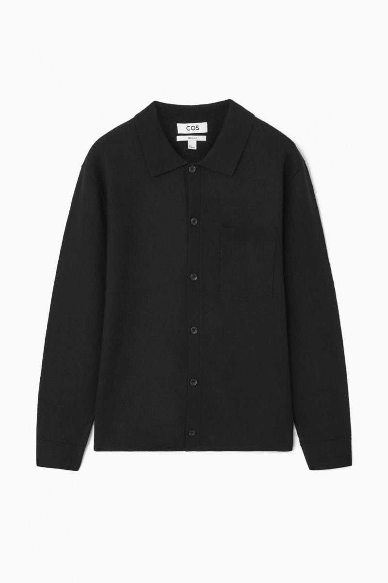 BLACK COS KNITTED BOILED-WOOL SHIRT | LIB-912307