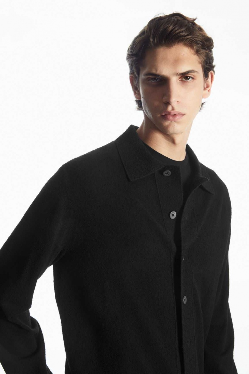 BLACK COS KNITTED TEXTURED OVERSHIRT | CQO-836427