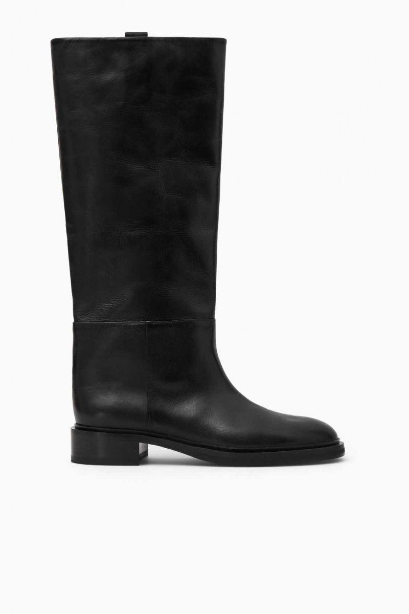 BLACK COS LEATHER RIDING BOOTS | AFL-803295