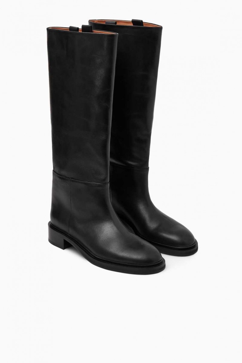 BLACK COS LEATHER RIDING BOOTS | AFL-803295