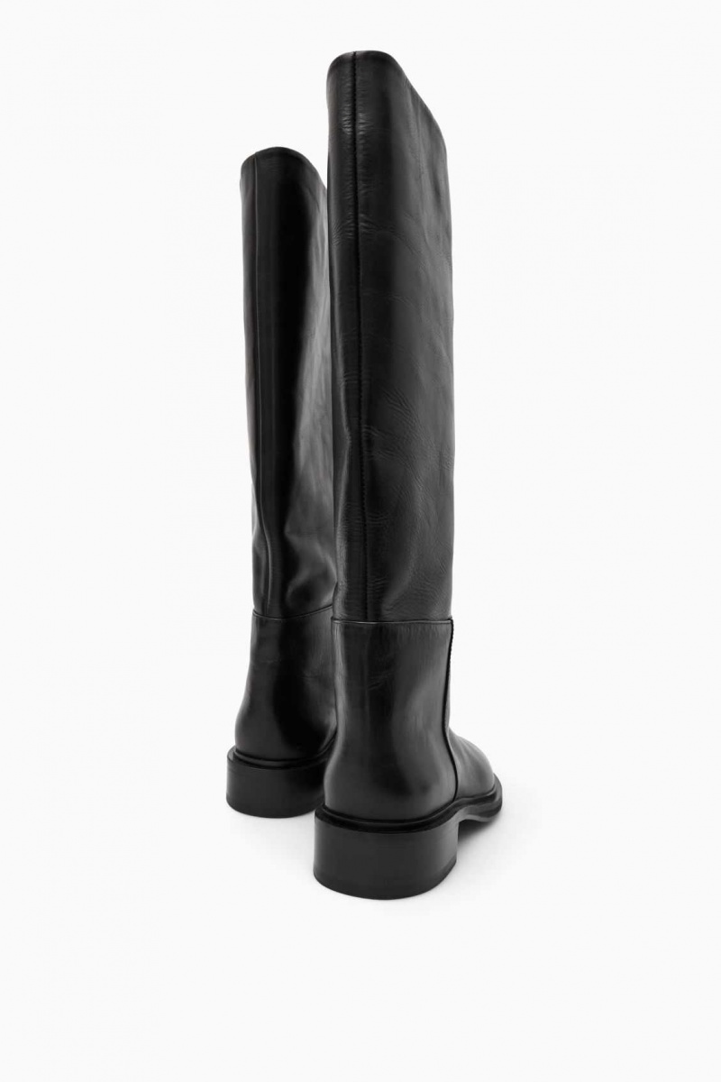 BLACK COS LEATHER RIDING BOOTS | AFL-803295