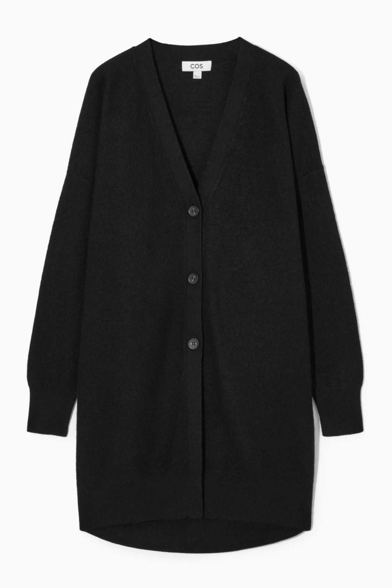 BLACK COS LONGLINE MERINO WOOL CARDIGAN | KPB-724159