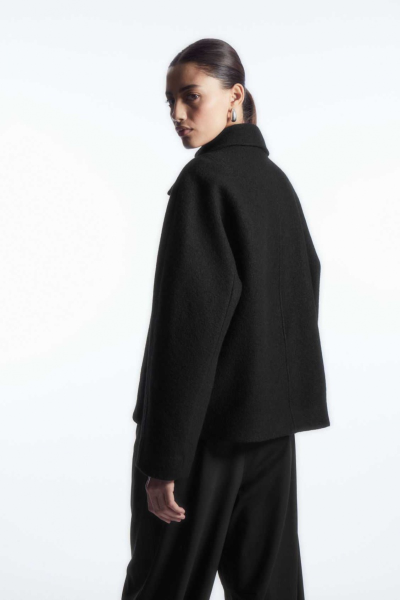 BLACK COS OVERSIZED BOILED-WOOL JACKET | SLK-867245