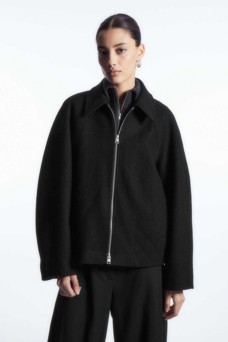 BLACK COS OVERSIZED BOILED-WOOL JACKET | SLK-867245