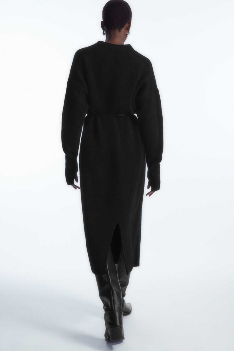 BLACK COS OVERSIZED KNITTED ALPACA-BLEND DRESS | NFG-729563