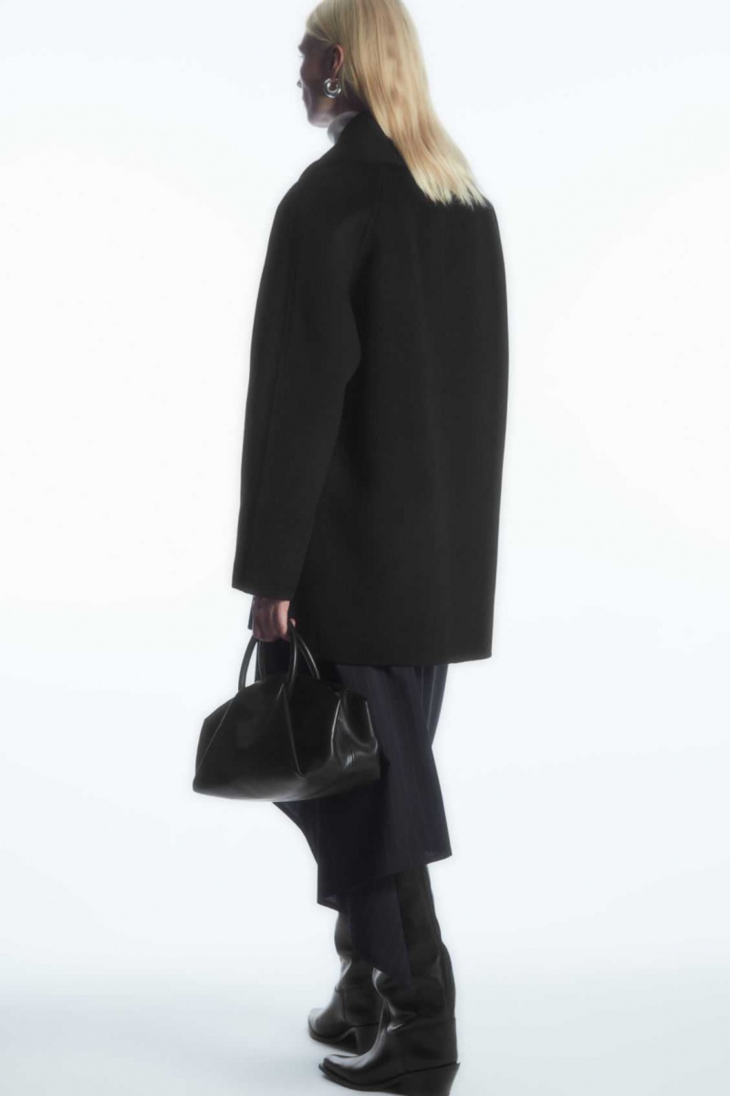 BLACK COS OVERSIZED SHAWL-COLLAR WOOL JACKET | NMC-348605