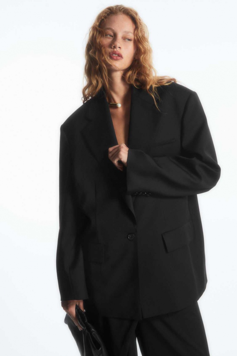 BLACK COS OVERSIZED SINGLE-BREASTED BLAZER | GVN-180279