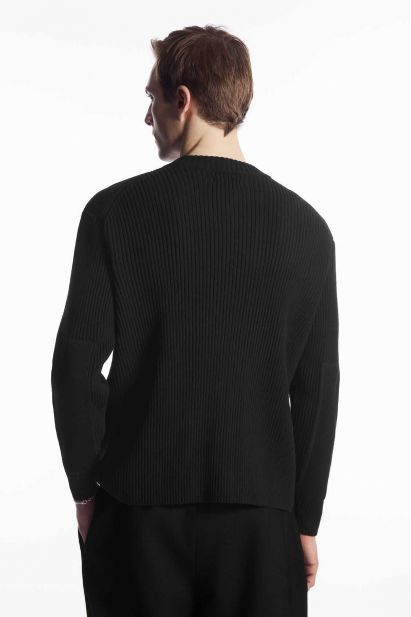 BLACK COS PATCH-DETAIL WOOL-BLEND SWEATER | SNY-801963