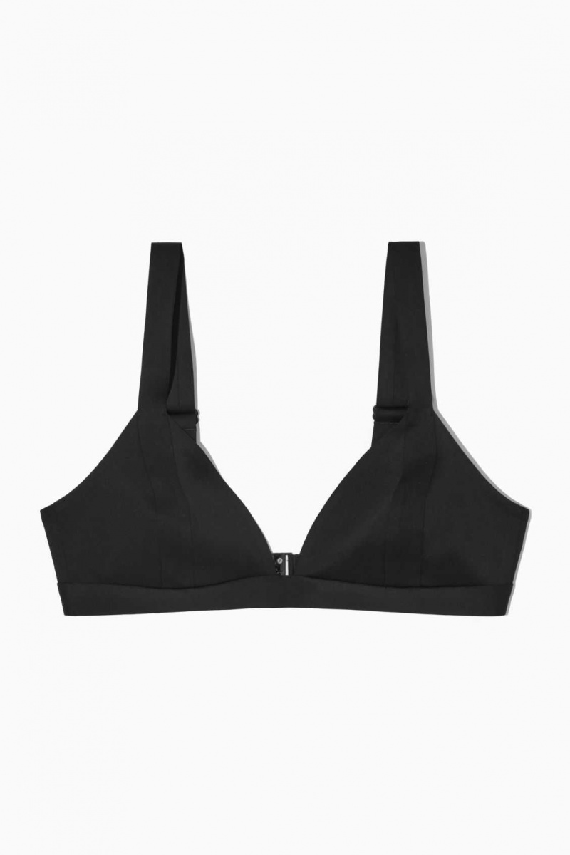 BLACK COS PLUNGE TRIANGLE BIKINI TOP | VSM-360948